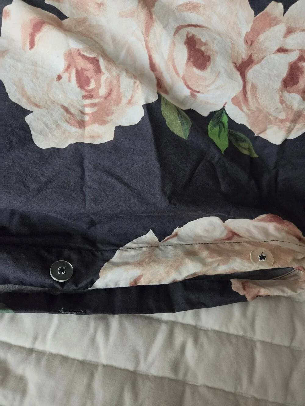 Pottery Barn Emily & Meritt Floral Duvet, Striped Shams + Gold Dot Quilt & Shams